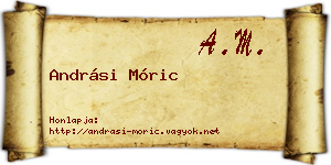 Andrási Móric névjegykártya